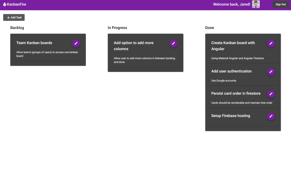 KanbanFire Web Application Demo